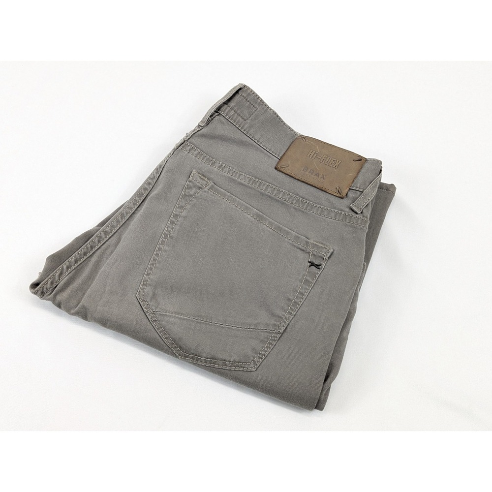 Brax Hi-Flex Chuck Mens Grey Slim Straight Pants 30x30 Modern Fit
